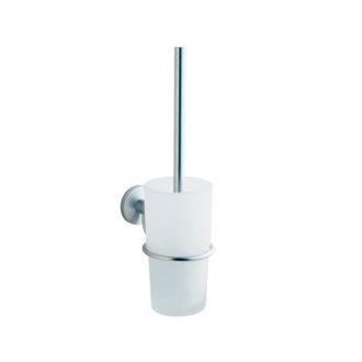 Smedbo NS333 15 in. Wall Mounted Toilet Brush and Holder in Brushed Chrome from the Studio Collection